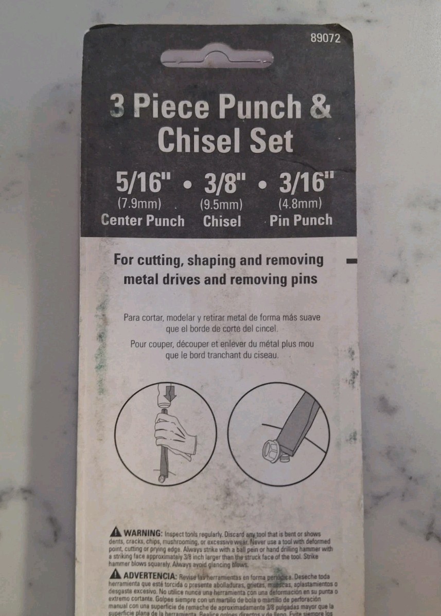 Mayhew 89072 Punch & Chisel Set, Carded, 3-piece