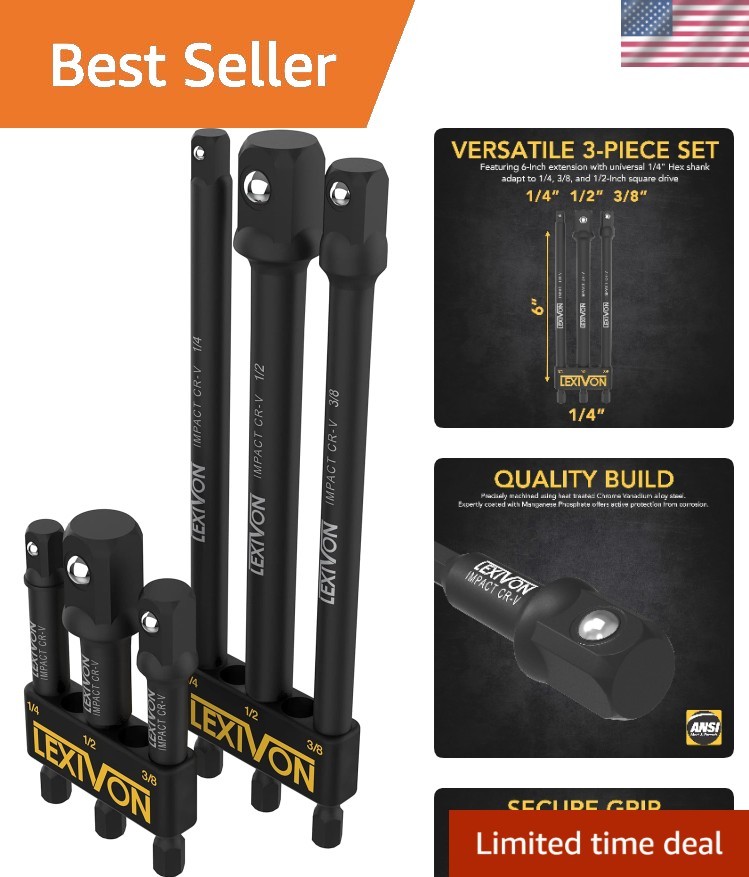 Complete 6-Piece Socket Adapter Set: 3″ & 6″ Extensions with Lifetime