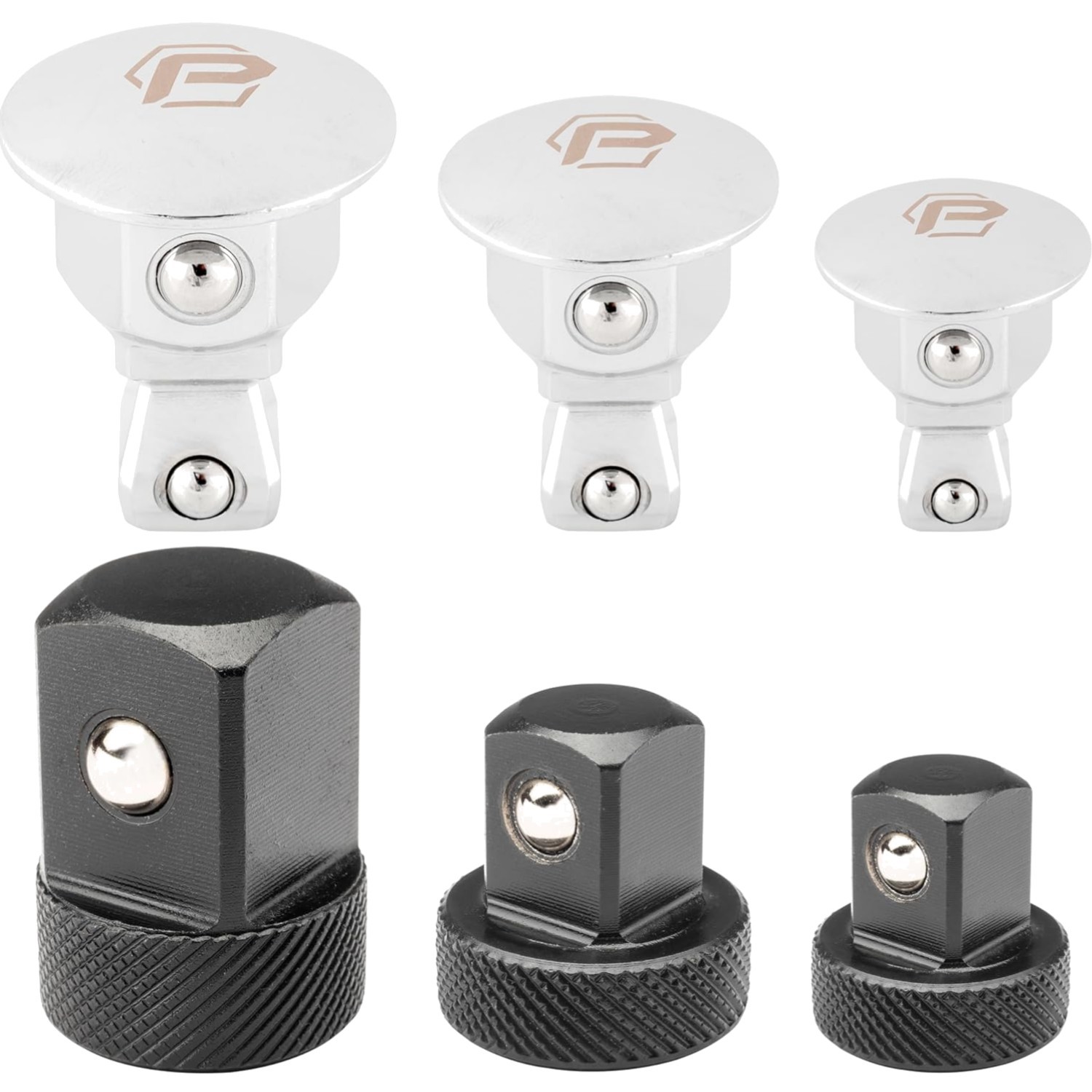 Wrench Wobble Adapter Set 6 Piece Low Profile Socket 1/4 3/8 1/2 Inch