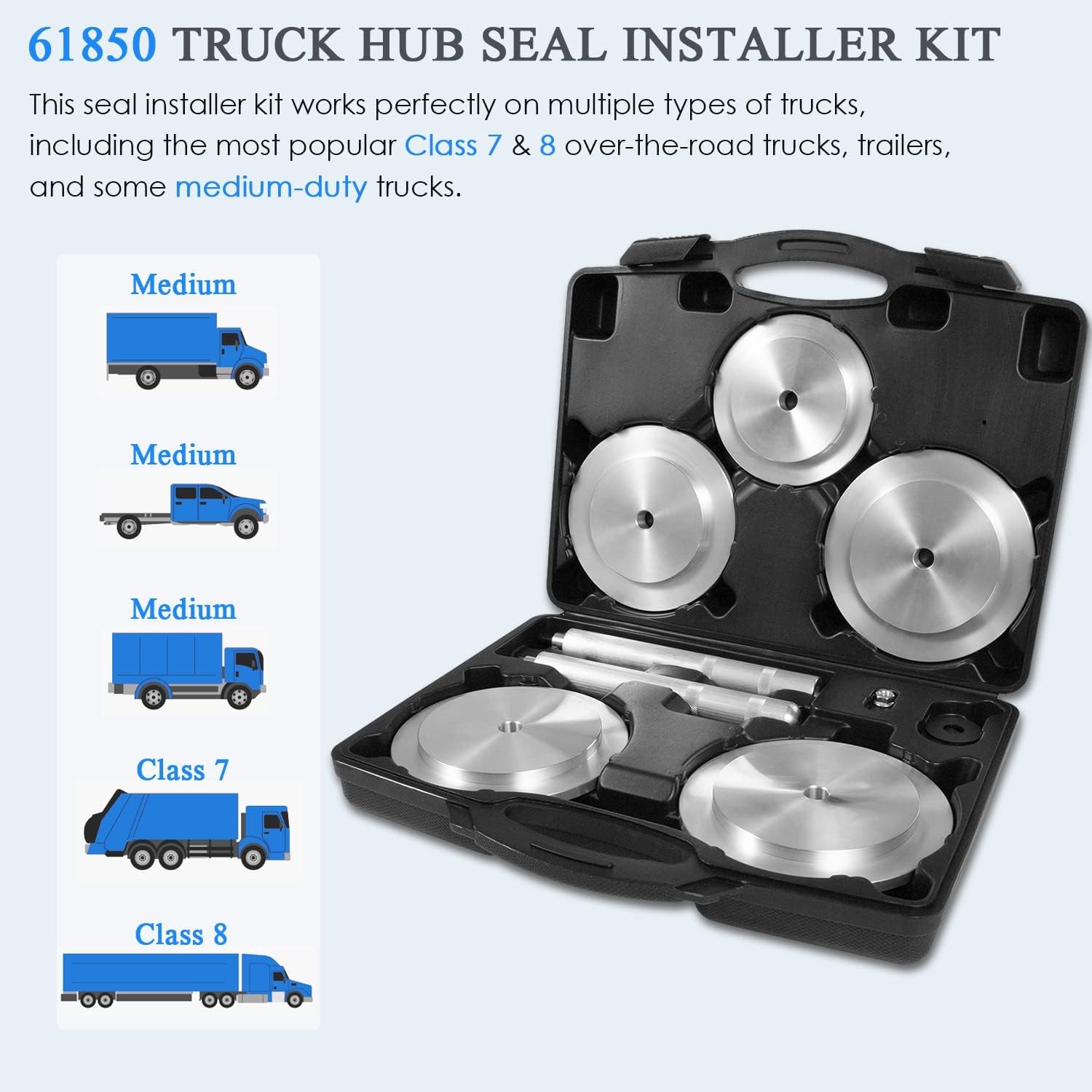 61850 Truck Hub Seal Installer Kit For Class 7 & 8 Truck, Trailer & Medium Truck
