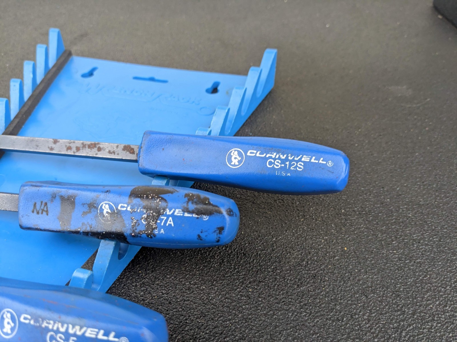 #bn963 Cornwell Tools USA CS Classic Blue Hard Handle Carbon Scraper Set