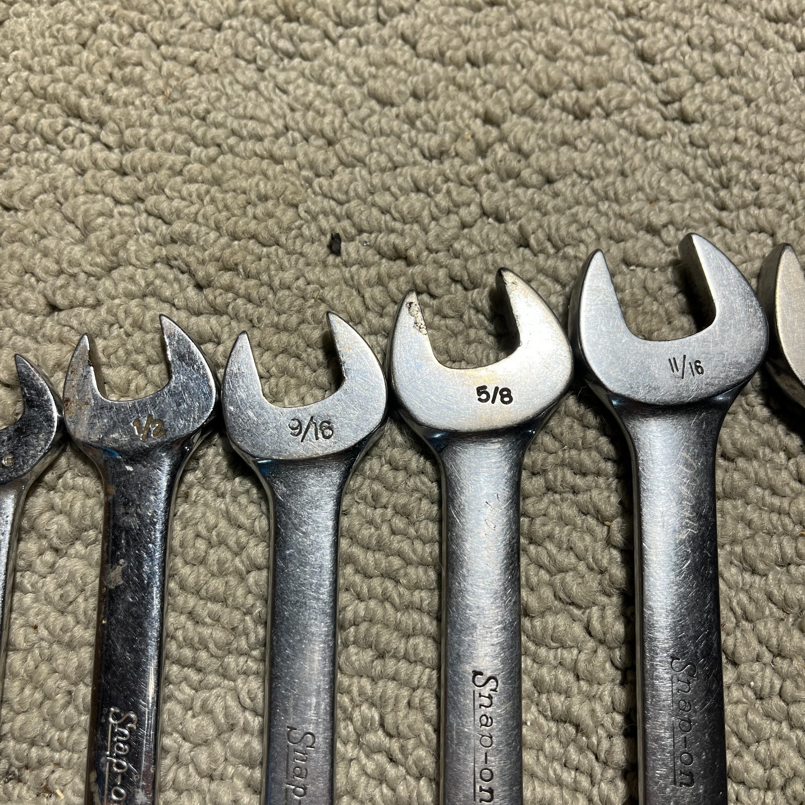 Snap-on 11 pc Mid Size SAE Combination Wrenches 5/16” – 15/16″ OEX710 OEX100-300