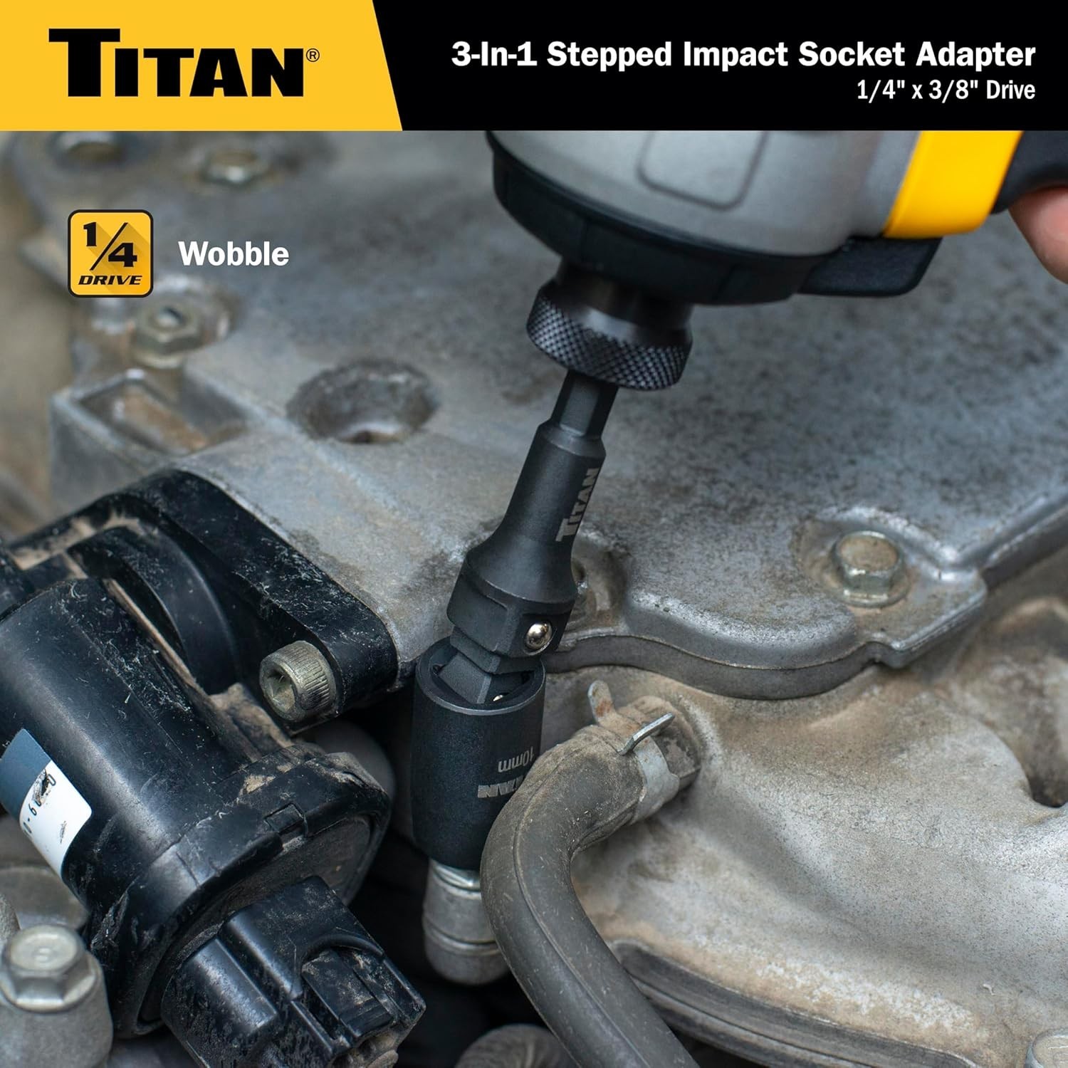 Titan Tools 49004 Dual Drive 1/4 and 3/8 Inch Impact Socket Adapter