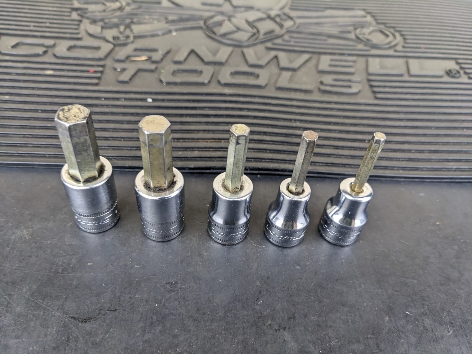 #ba752 Snap On 3/8″ Drive Metric Hex Bit Socket Set – 4-6, 9, 10mm 207EFAMY