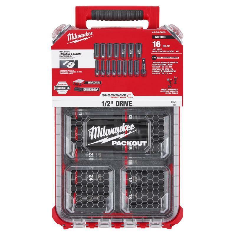 Milwaukee Shockwave 1/2 in. drive Metric 6 Point Impact Socket Set