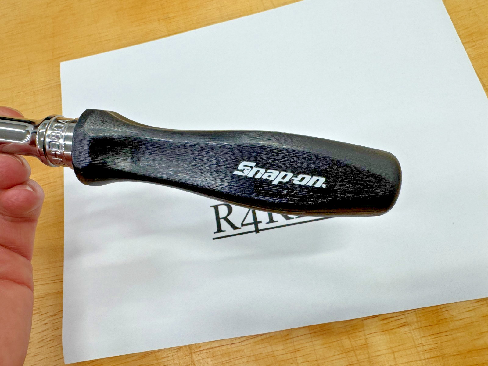 Snap-on Tools USA CLASSIC BLACK 1/2″ Drive Hard Grip Ratchet SHD80ABK RARE NOS