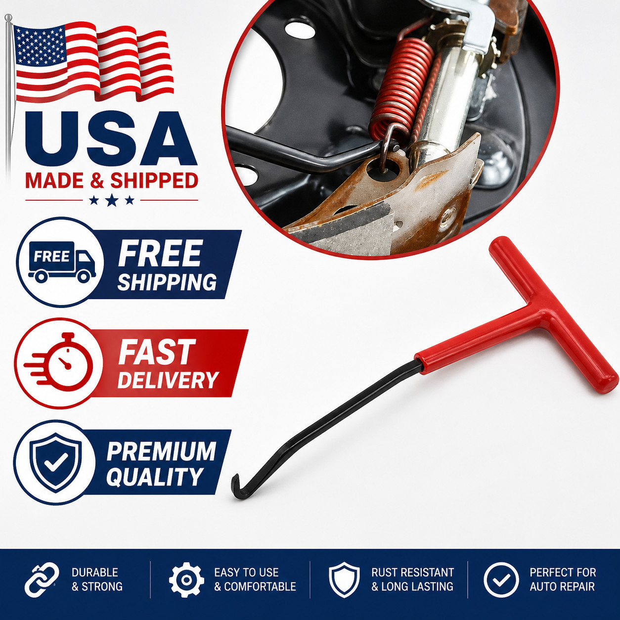 T-Shaped Exhaust Spring Puller with Rubber Grip – Essential Tool for Motorcycles