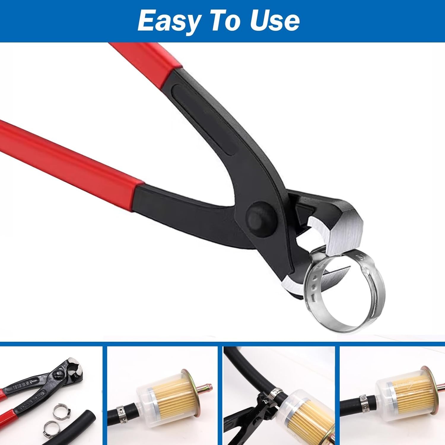 Durable 9-Inch Hose Clamp Crimping Tool with Non-Slip Grip for Efficient Repairs