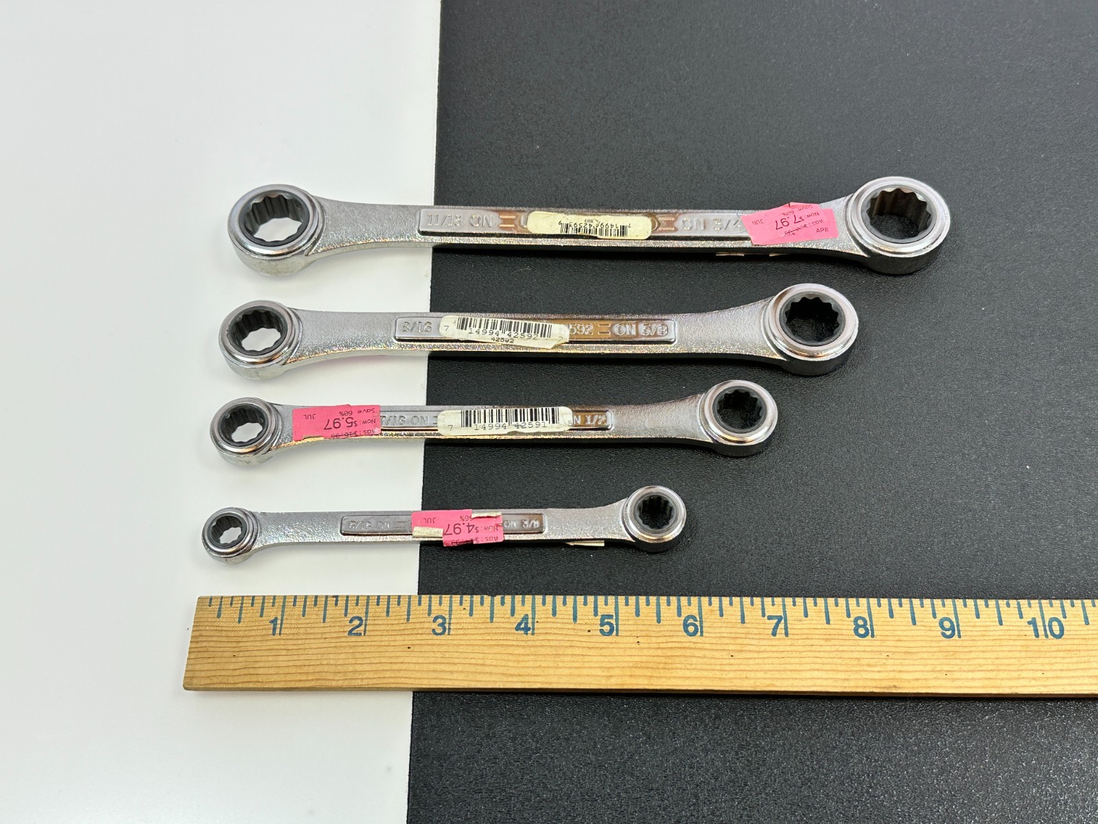 NOS Craftsman USA 42446 SAE 5/16″-3/4″ Ratcheting Double Box Wrench Set (Rare)