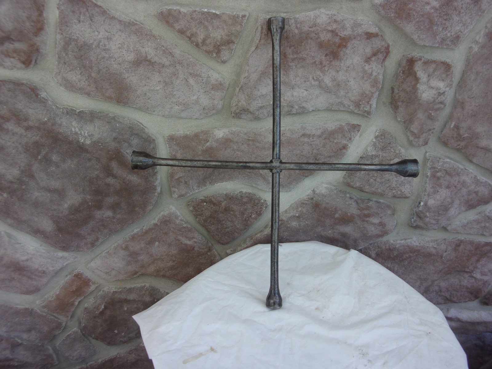 Vintage TRUCK 4 WAY LUG WRENCH Tool With 6 Point SOCKET 20 INCHES LONG.
