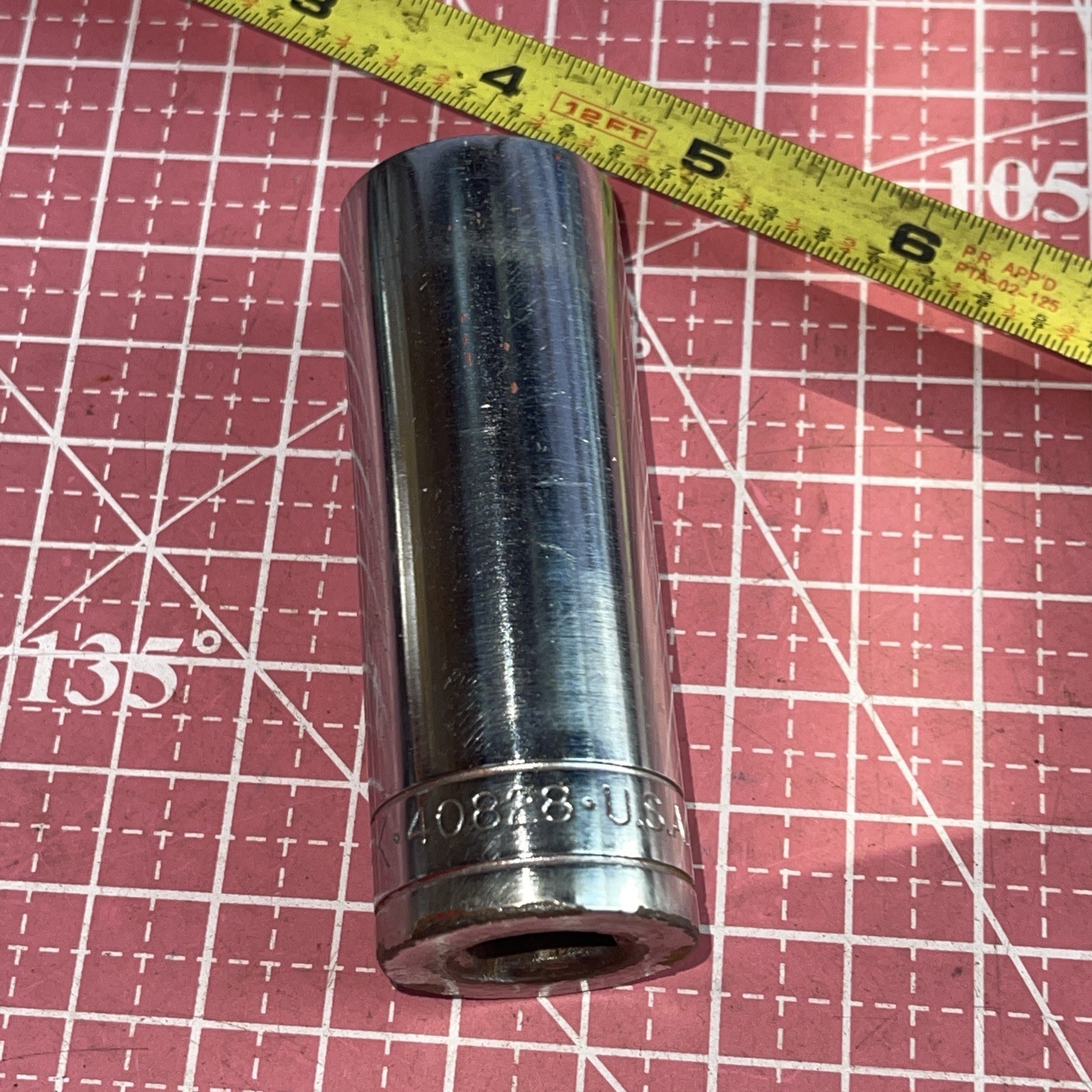 S-K USA 40828 7/8 In SAE 1/2” Drive Deep 12 Point Socket Vintage SK 1/2 7/8”