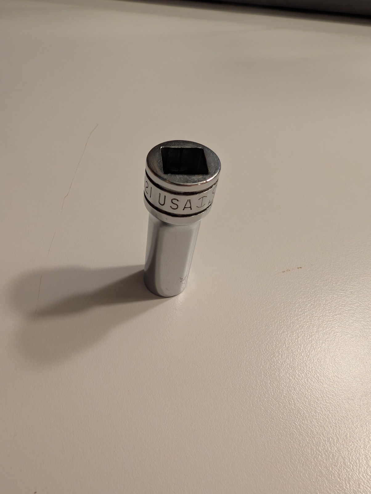 Vintage Snap On 3/8″ Drive 3/8″ 12PT SAE Deep Chrome Socket SF-121