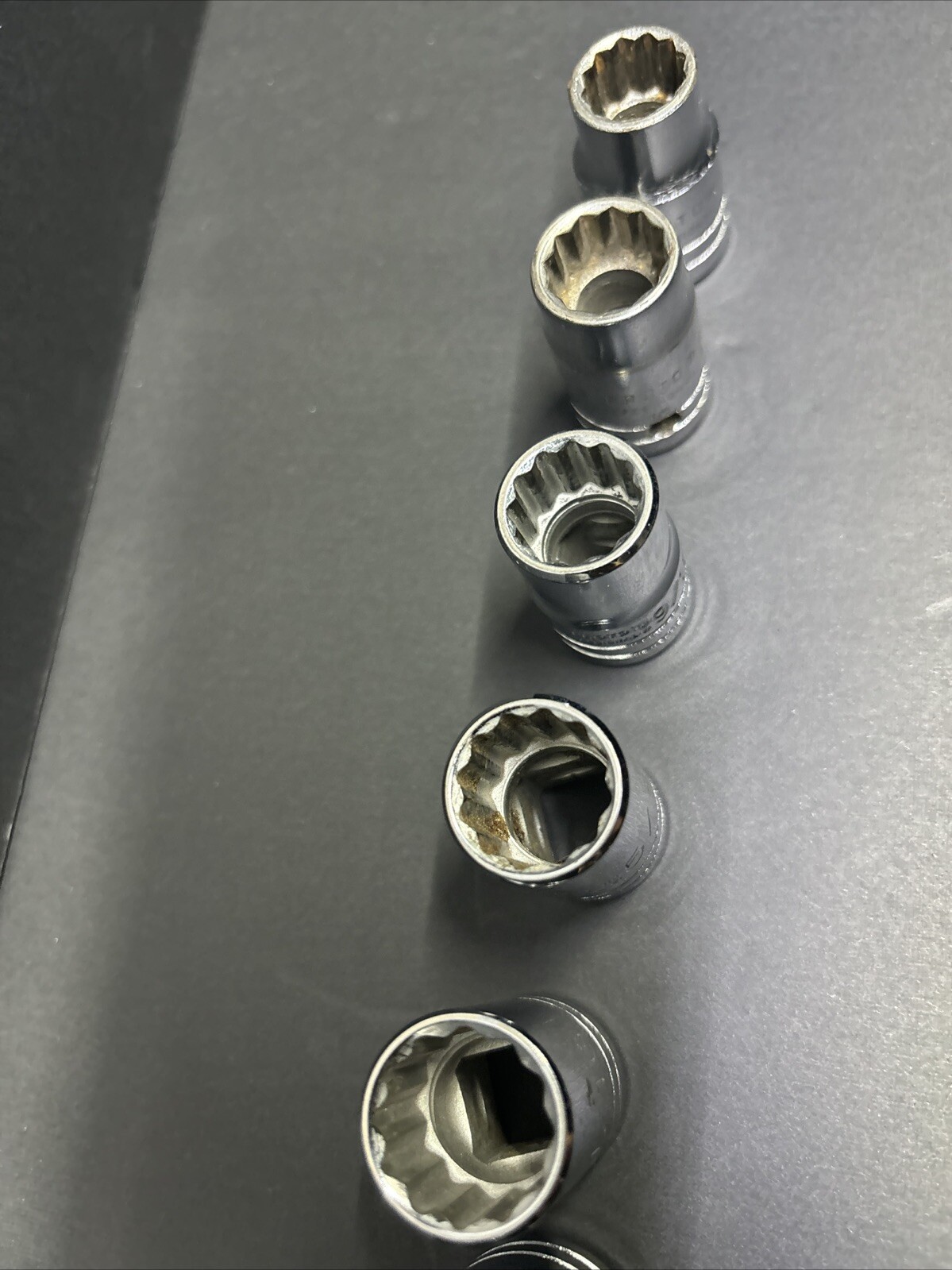 8 Proto 1/2″ Drive 7/8, 15/16, 13/16, 11/16, 9/16 SAE Sockets Chrome 12 Pt USA