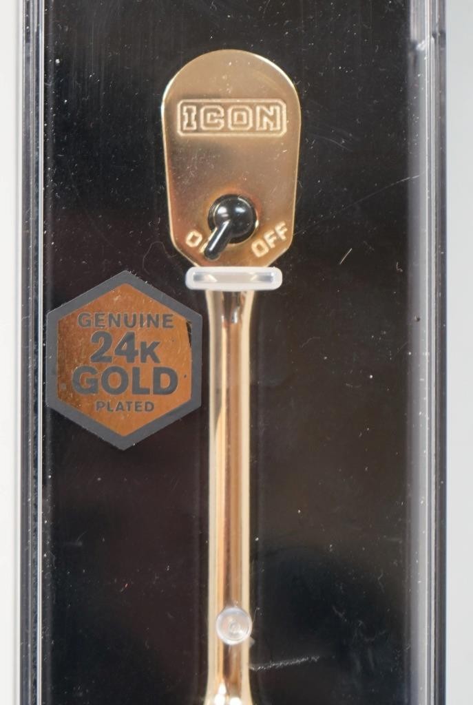 NEW – ICON 56907 Special Edition 3/8″ Low Profile 24K Gold Plated Pro Ratchet