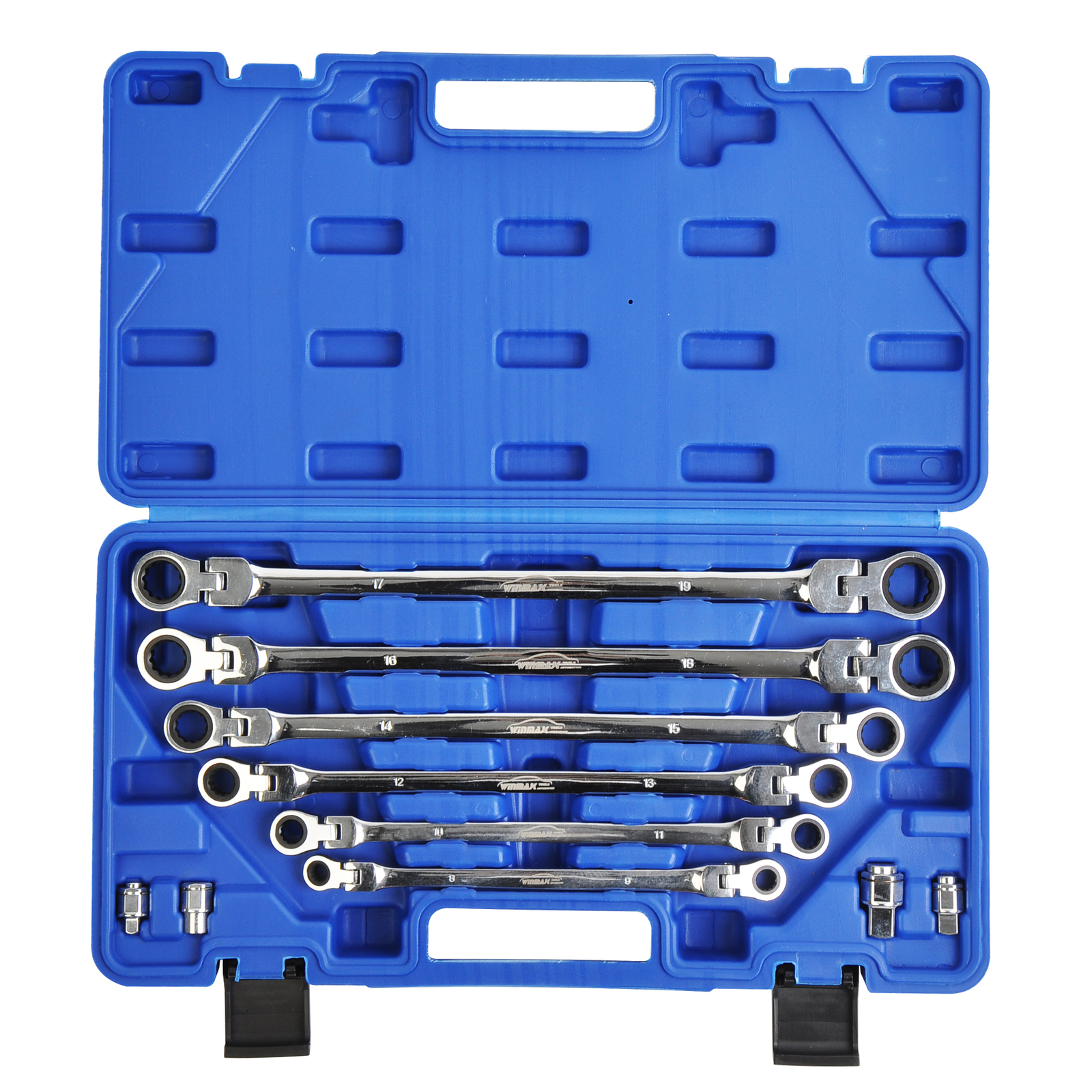 1/2″ 3/8″ 1/4″ Dr Flex-Head Long Ratcheting Wrenches Double Box End Wrench Set
