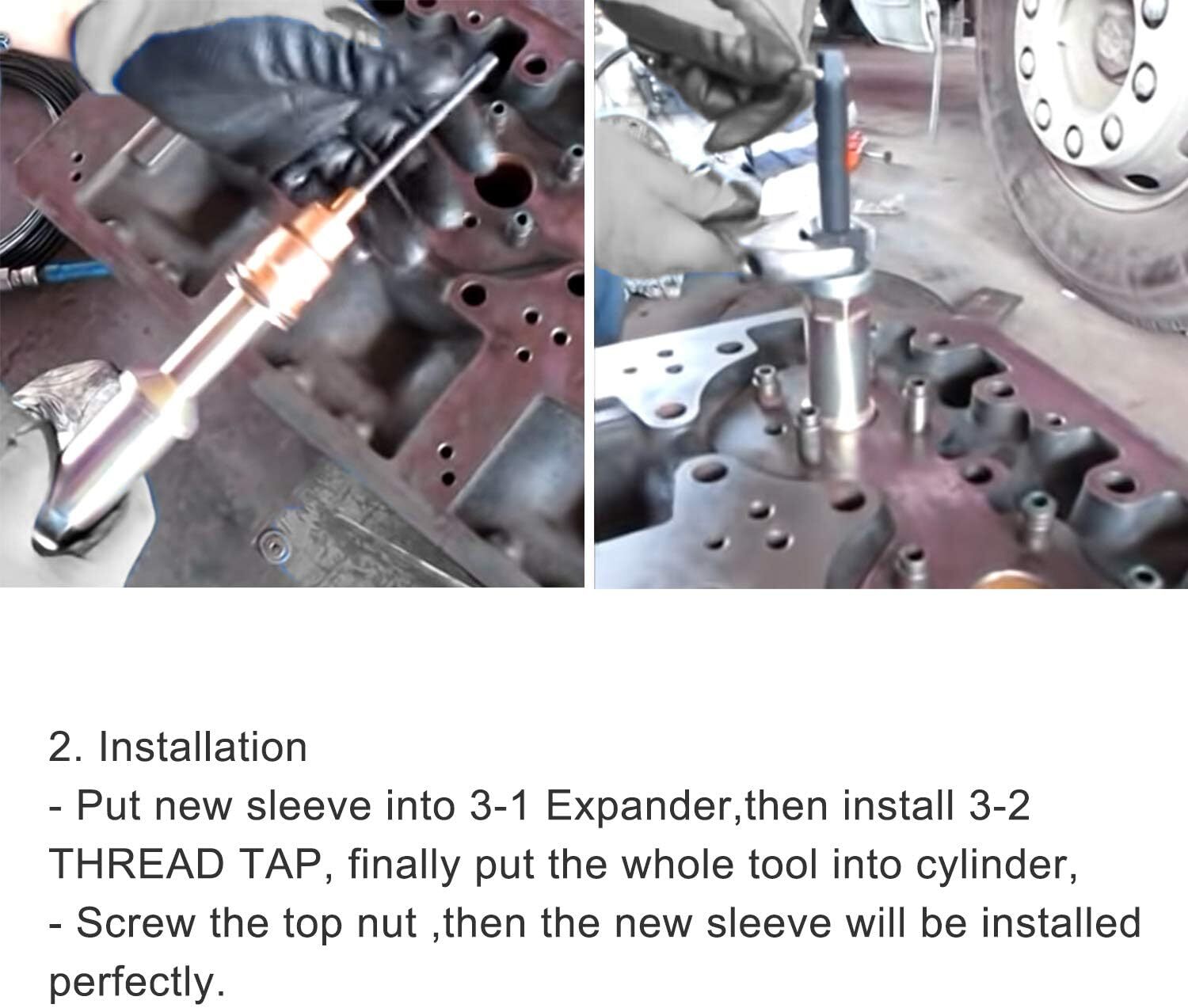 INJECTOR SLEEVE NOZZLE CUP TUBE REMOVAL & INSTALL TOOL FOR VOLVO D11 D12 D13 D16