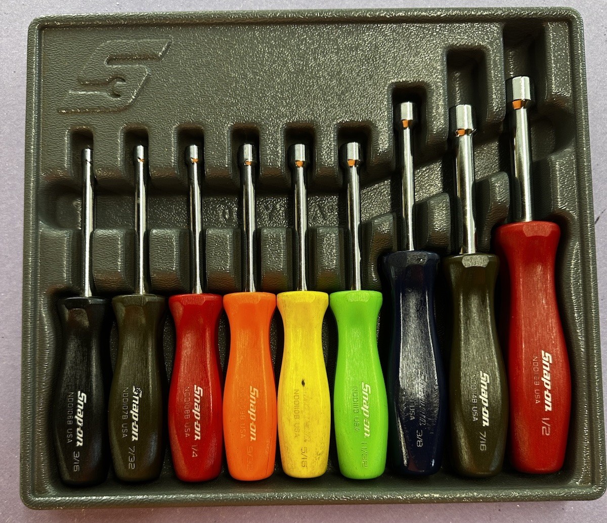 Snap-On Tools 9pc SAE Nut Driver Set 3/16″-1/2” NDD900B