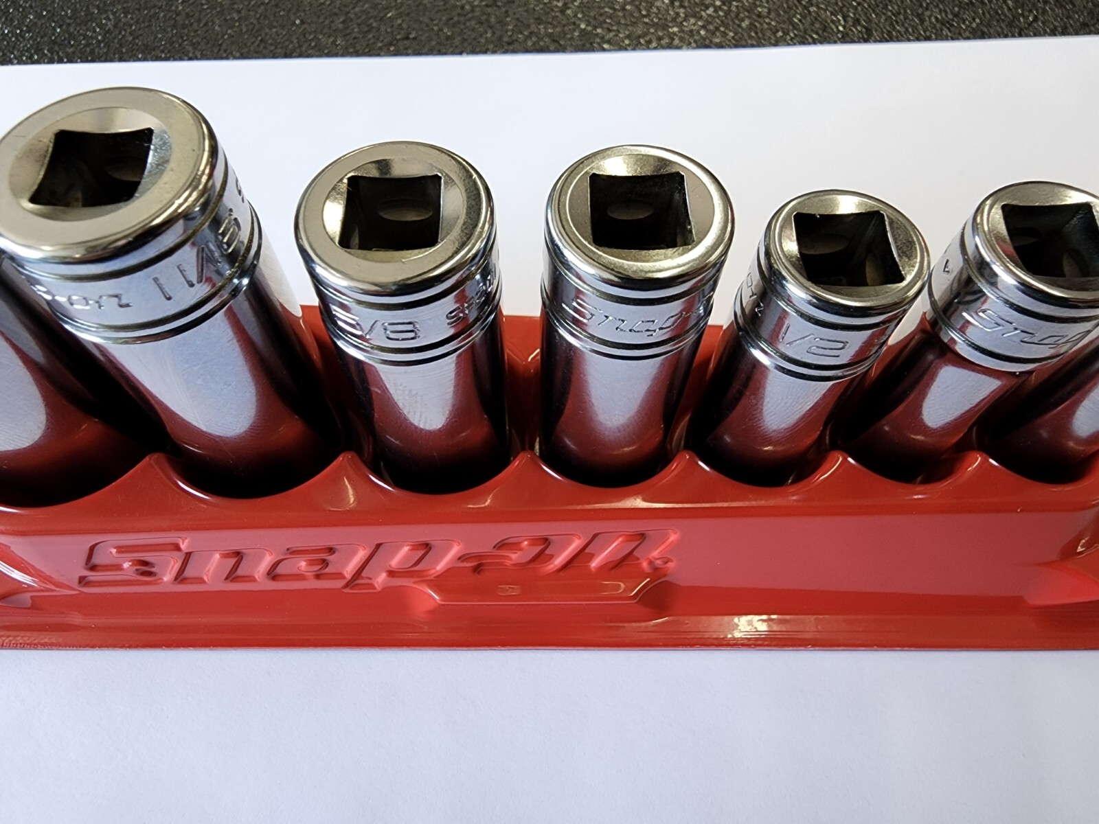 Snap-on Tools USA NEW 7pc 3/8″ Drive SAE 12 Point Deep Chrome Socket Set 207SFY
