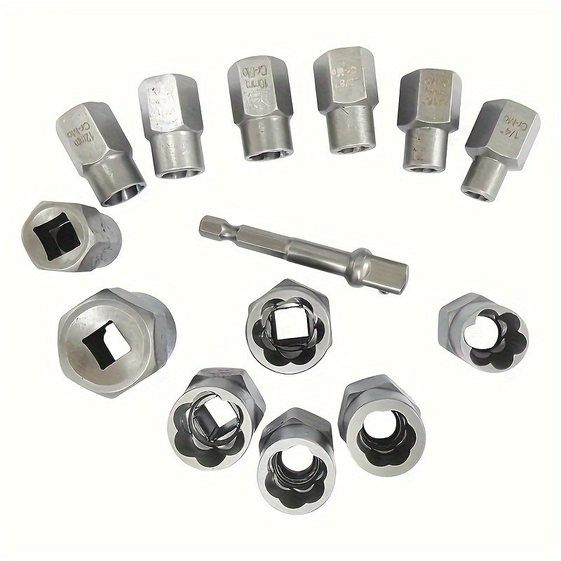 14pc Impact Bolt & Nut Remover Set 3/8″ Drive Bolt Extractor Tool Kit With Case