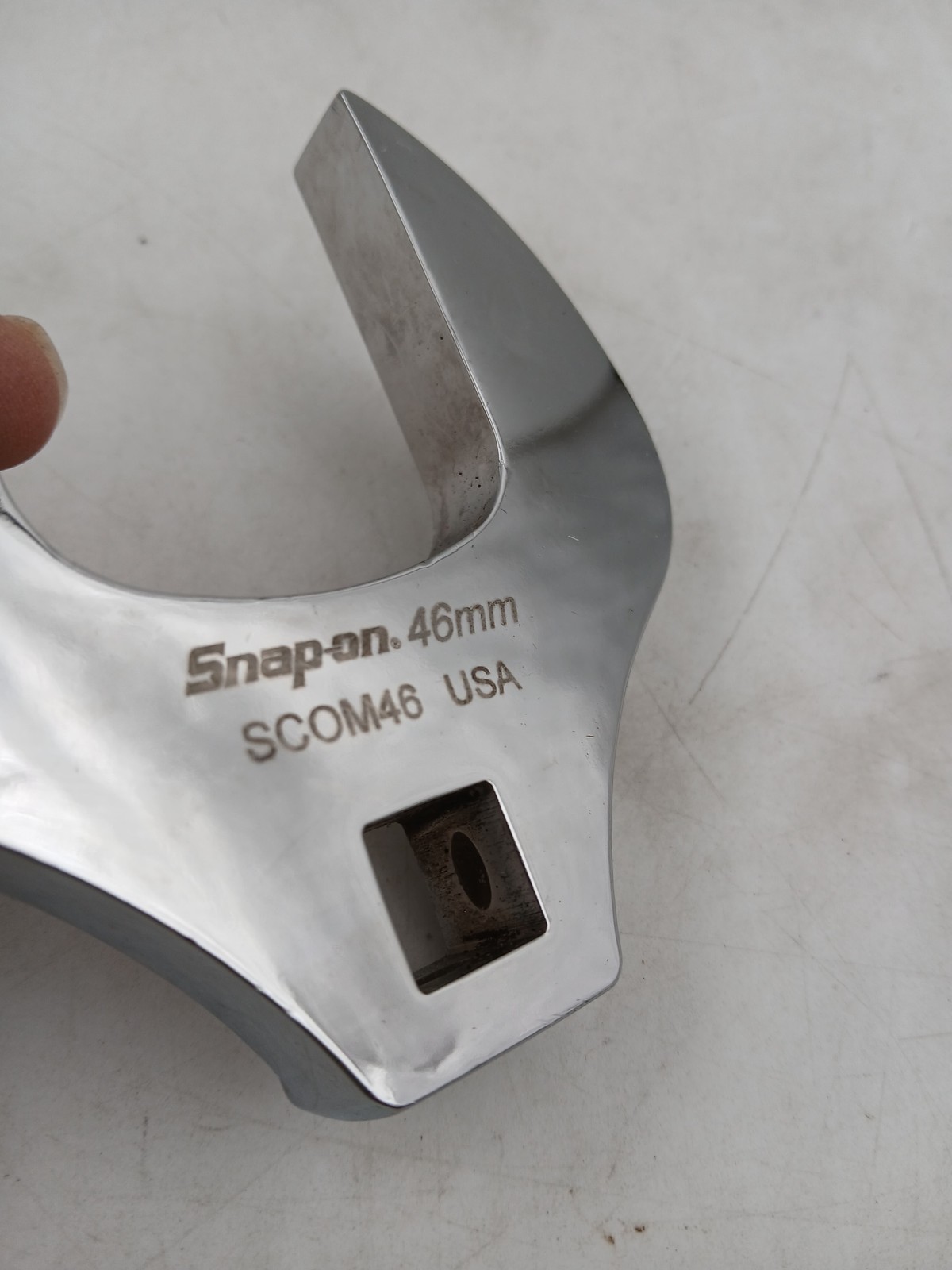 Snap-on 46mm Crowfoot Wrench SCOM46 Open End Square Drive USA Metric Chrome Tool