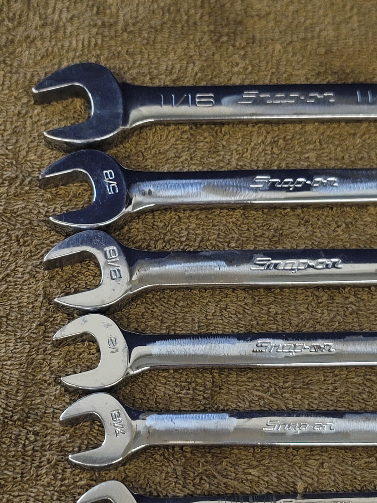 Snap on Short OEX OXI Combination Wrench Set Sae 11/16 5/8 9/16 1/2 3/8 1/4 5/32