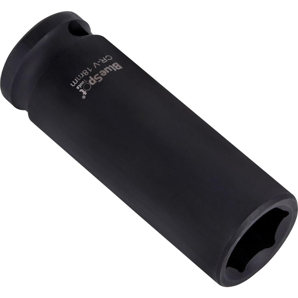 BlueSpot 18mm Deep Socket Impact Hex 6 Point Single CRV Steel 1/2″ Drive