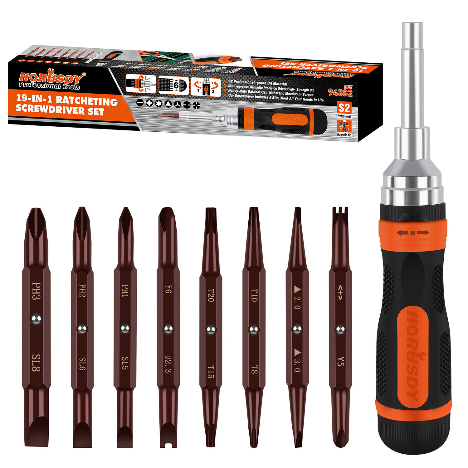 18 in1 Magnetic Ratchet Screwdriver Set Security Bits Ball Lock Anti-Slip Handle