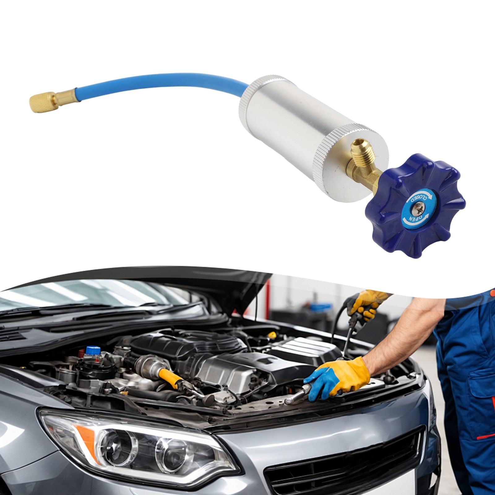 High Pressure Oil Injection Tool for R134A R12 AC Systems 2oz Capacity