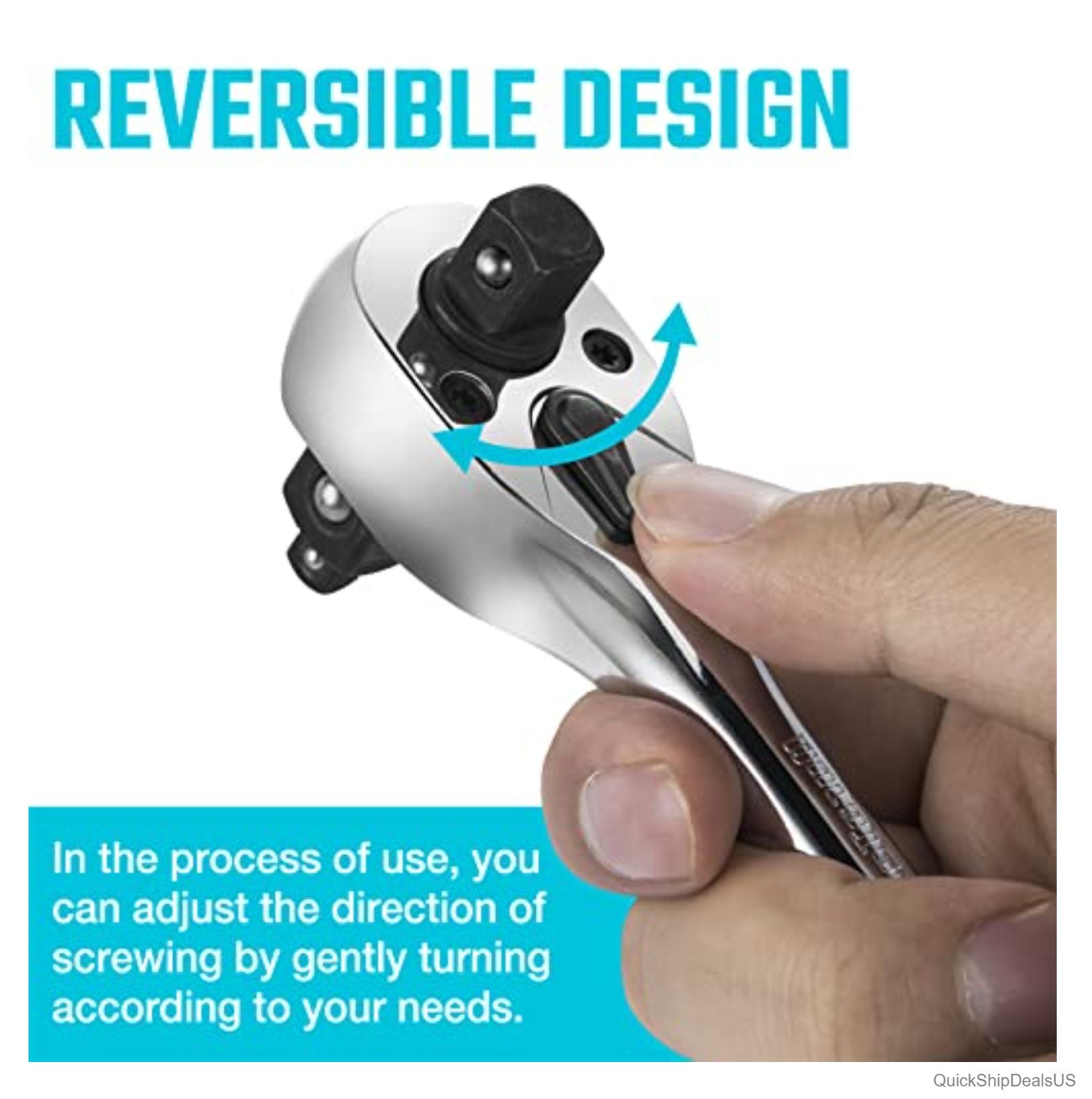 Ratchet Handle 3 in 1 1/4 3/8 1/2 Drive 72 Tooth Reversible Switch Alloy Steel