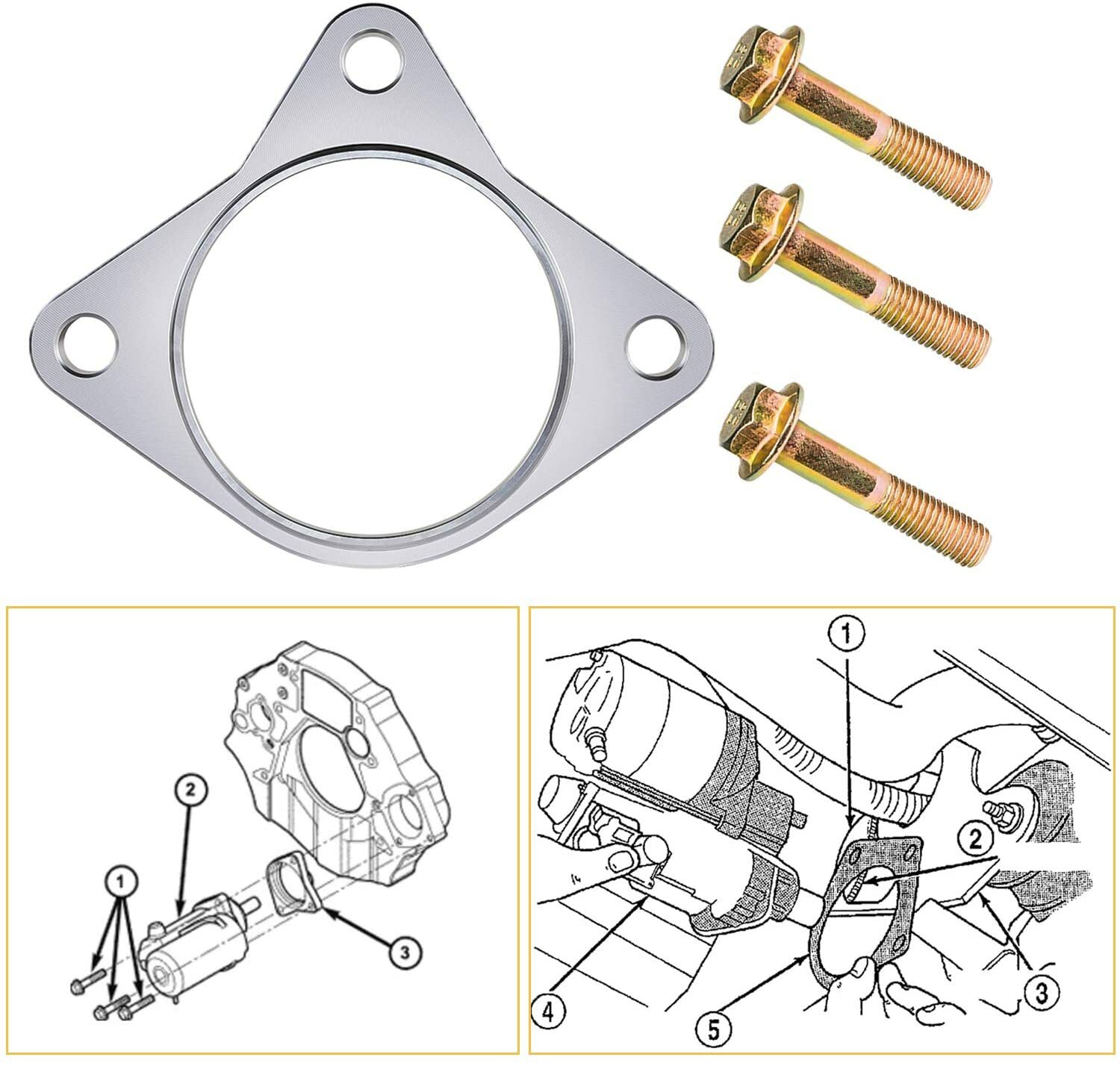 Starter Spacer Kit With Bolts 5 Speed For DODGE Cummins 5.9L 1994-2002
