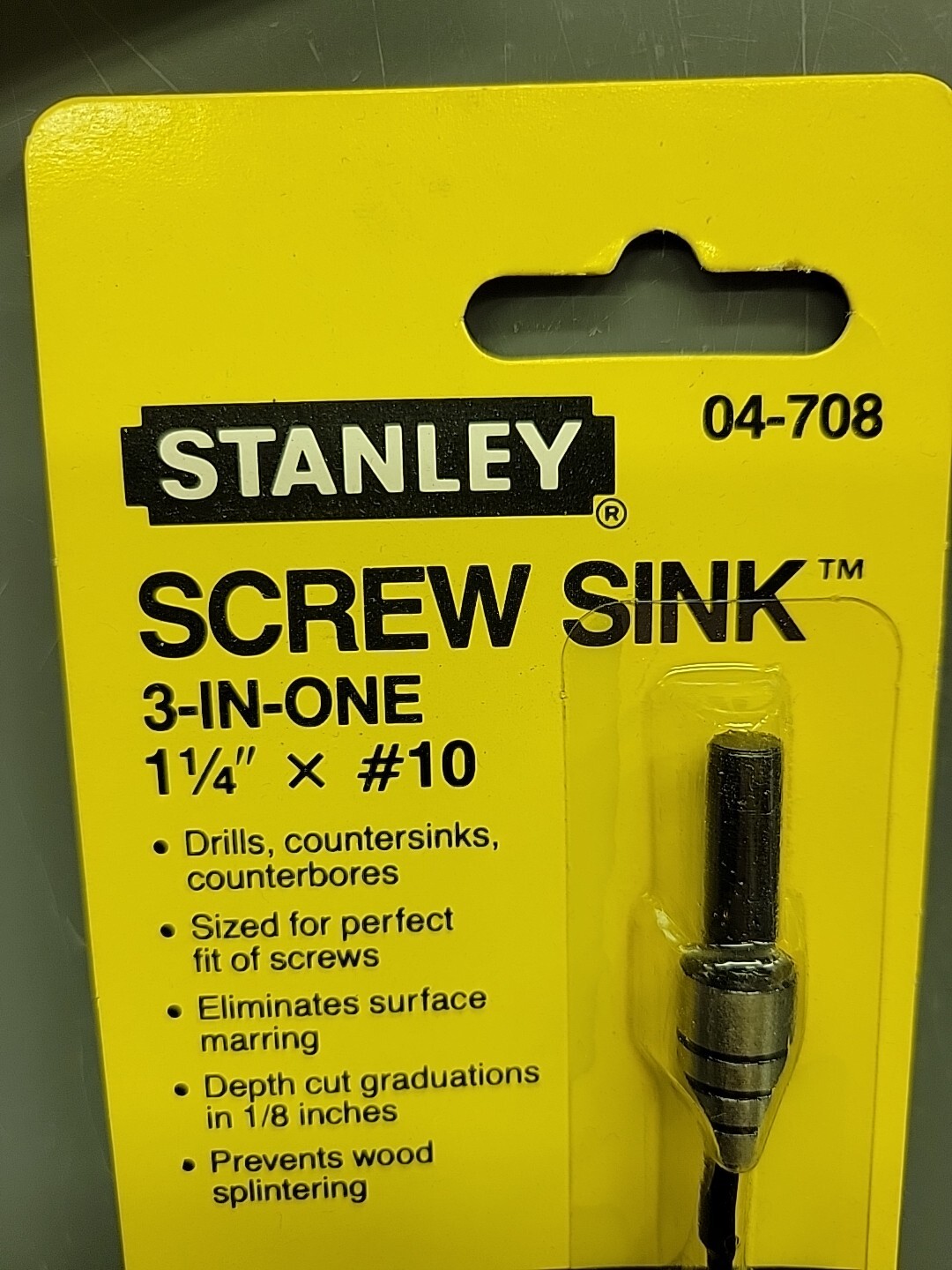 Stanley 04-708 3-In-One Screw Sink 1-1/4″ x #10 USA 1524A New Old Stock