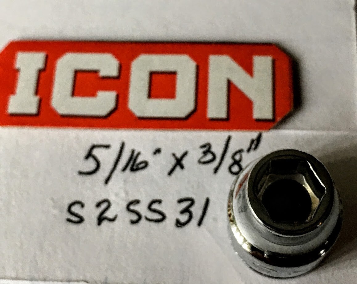ICON 5/16″ x 3/8″ Shallow Socket S2SS31 – 6 Pt – Free USA Shipping