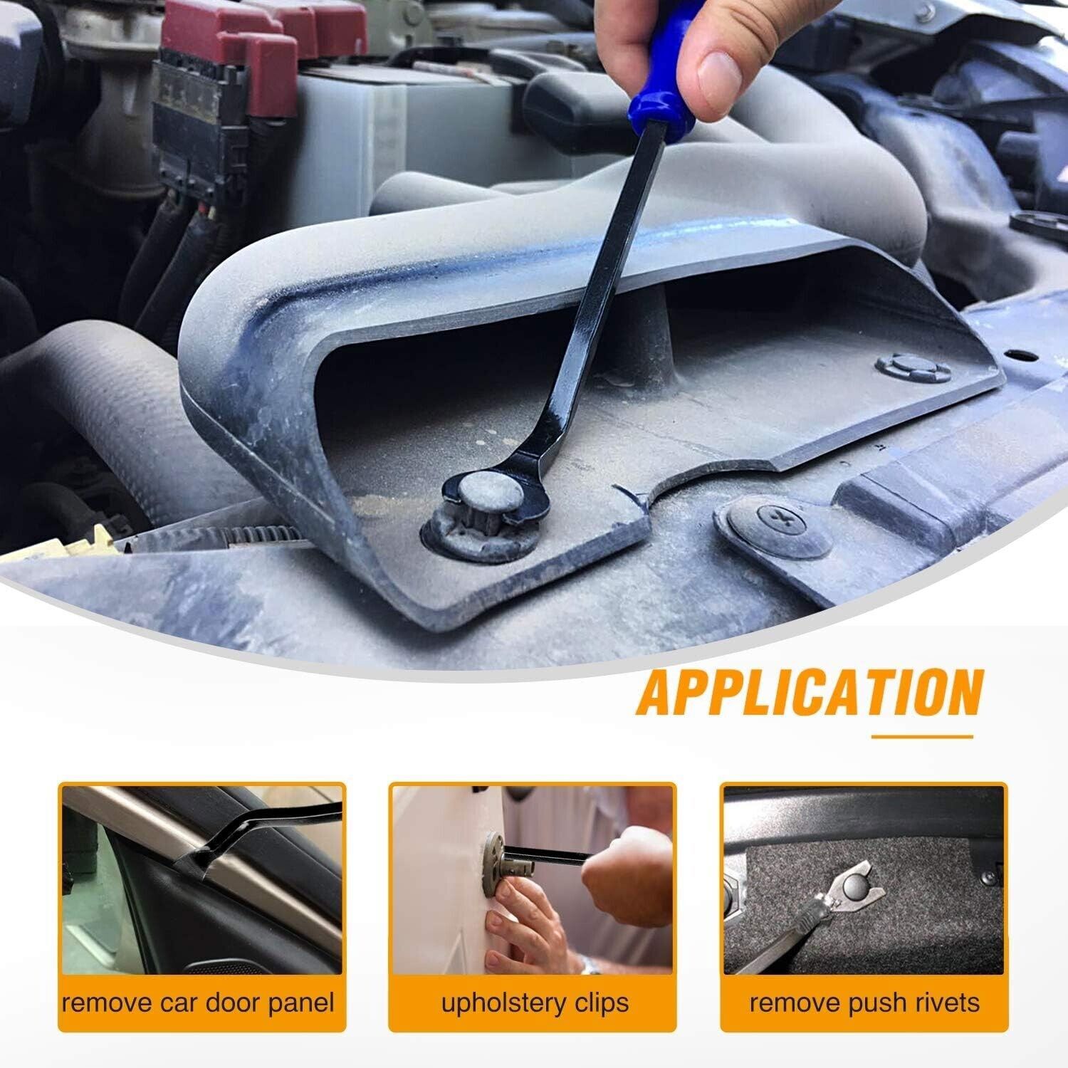 Plastic Trim Removal Pry Tool fits Car Radio Panel Door Dash Clip Fastener Bule