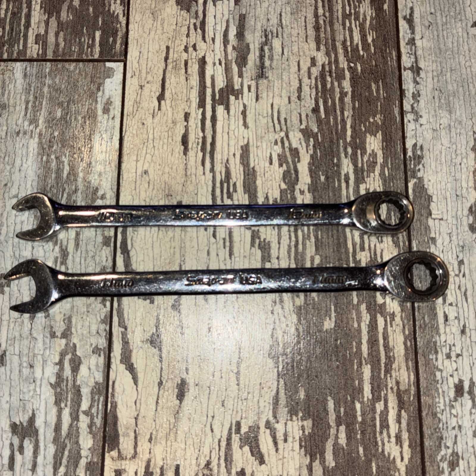 Snap-On 10mm Metric 0° Non-Reversing Ratcheting Wrench SOXRM10A & OXRM11A 11mm