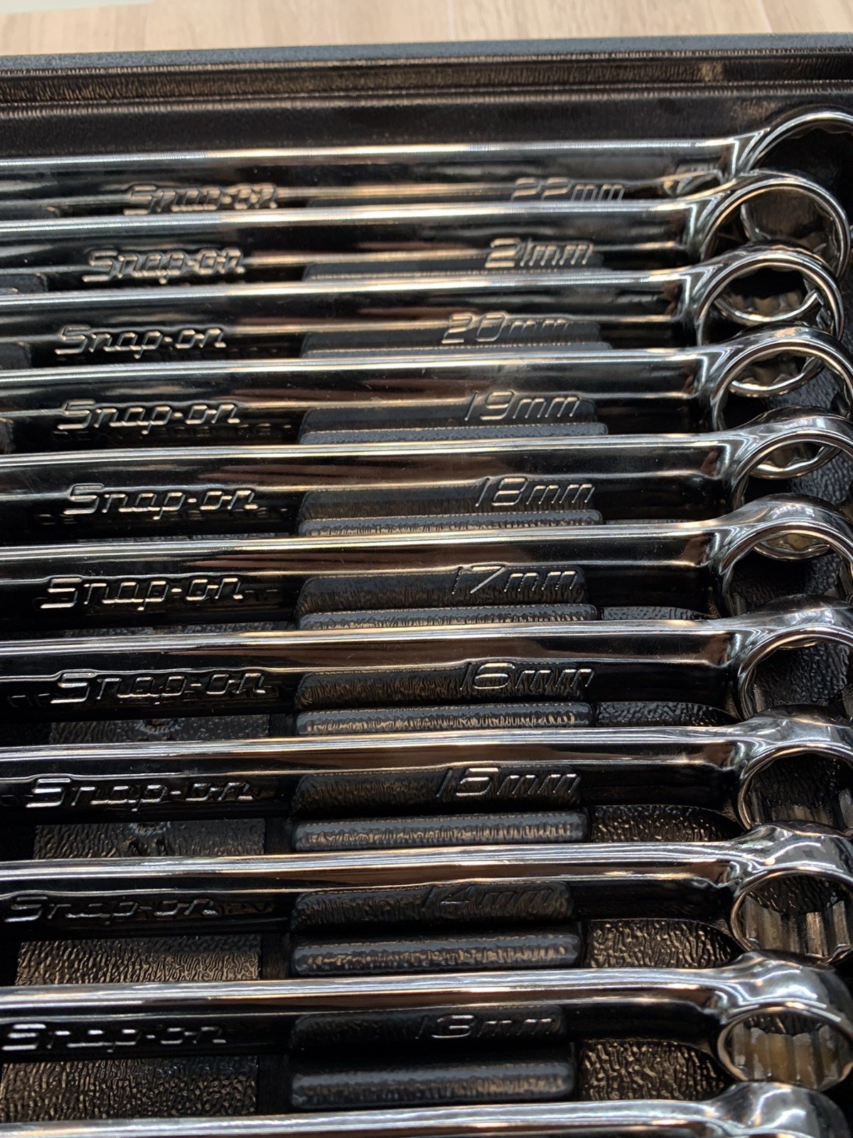 Snap-On OEXM713B 13pc 12 Pt Metric Flex Drive Combination Wrench Set 10-22mm