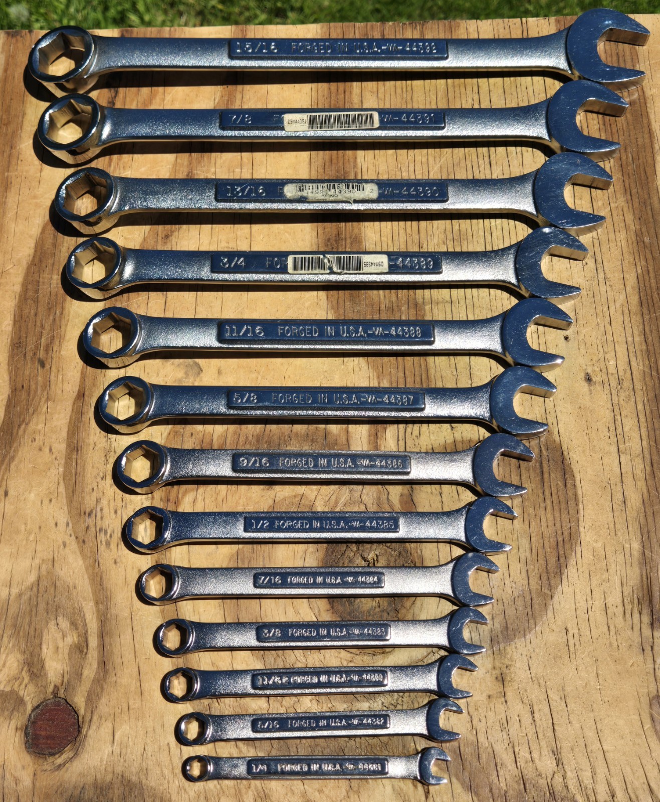 Vintage Craftsman VA USA 13pc SAE 6 Point Combination Wrench Set 1/4″-15/16″ EUC
