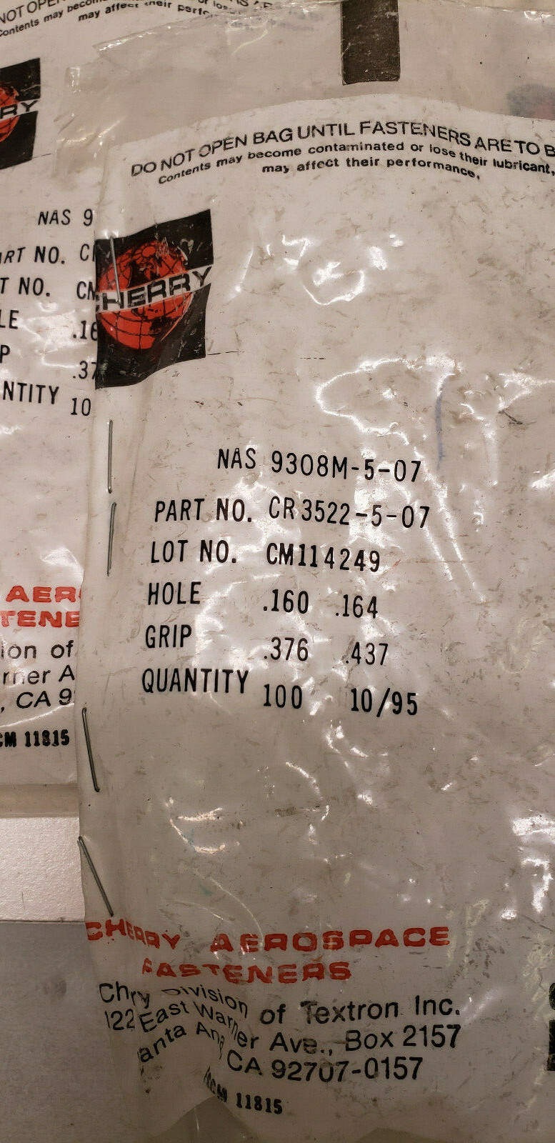 CR3522-5-7 Blind Rivot Pack Lot of aprox 450-490 units