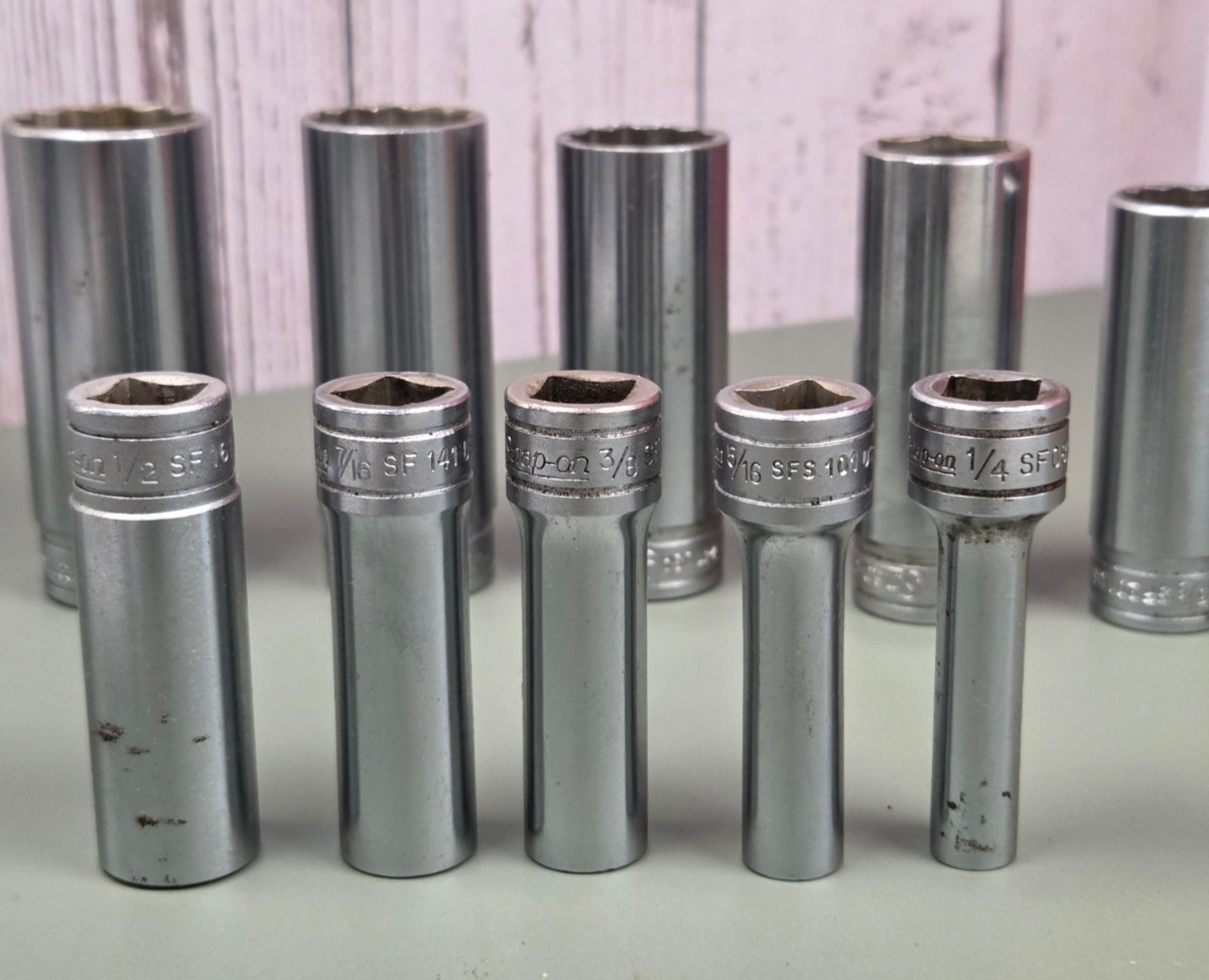 Snap On 3/8” Drive Deep Sockets 1/4” To 7/8” mixed set 11 Pieces