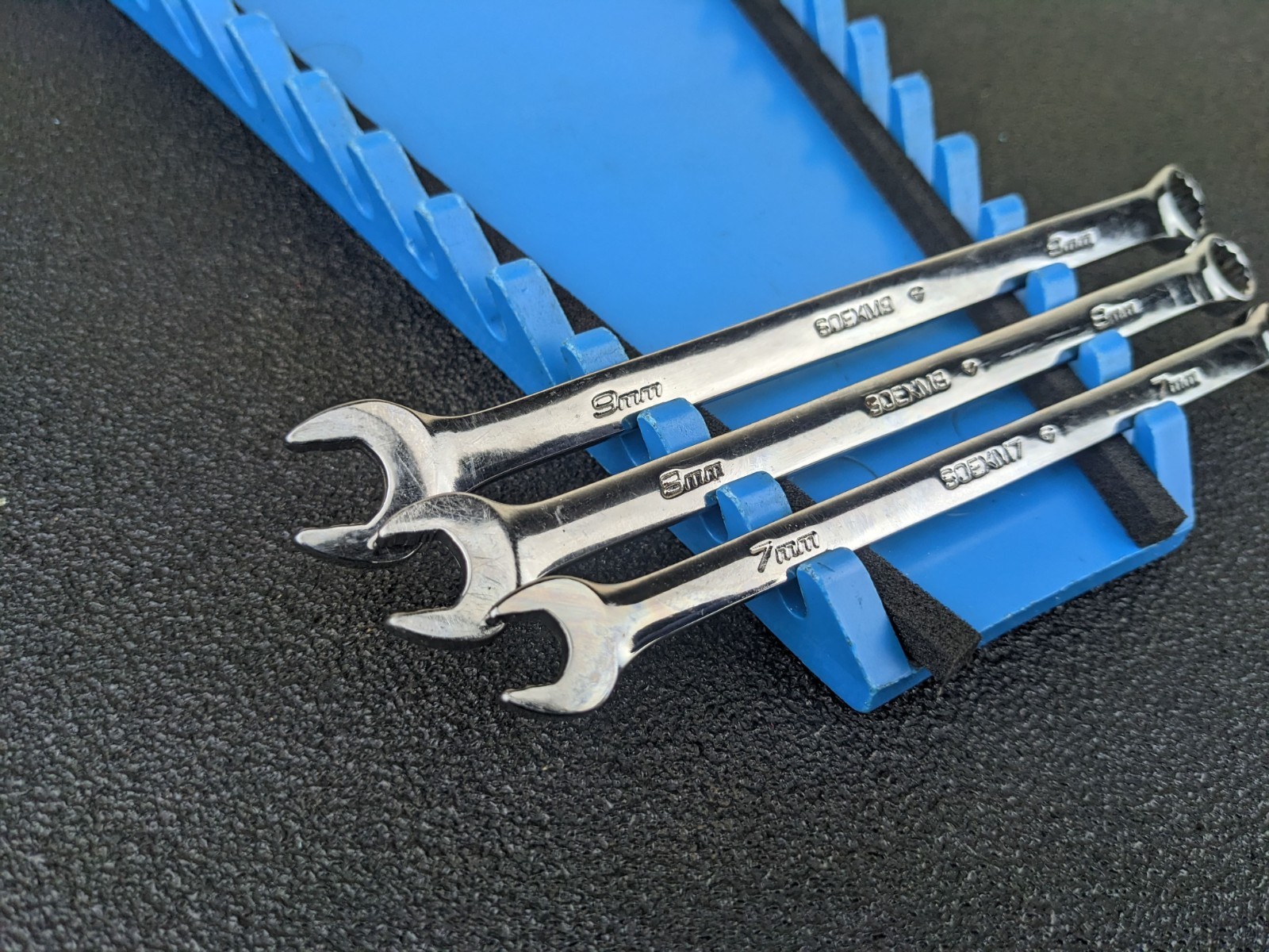 #bp094 Snap-on Tools USA 3pc Metric 7mm – 9mm Flank Drive PLUS Combo Wrench Set