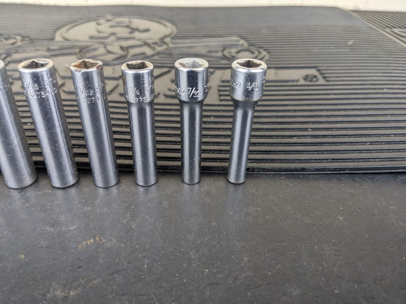 #bg158 Snap On Tools 1/4″ Drive 10 Pc SAE Deep 6 Pt Socket Set 110STMY