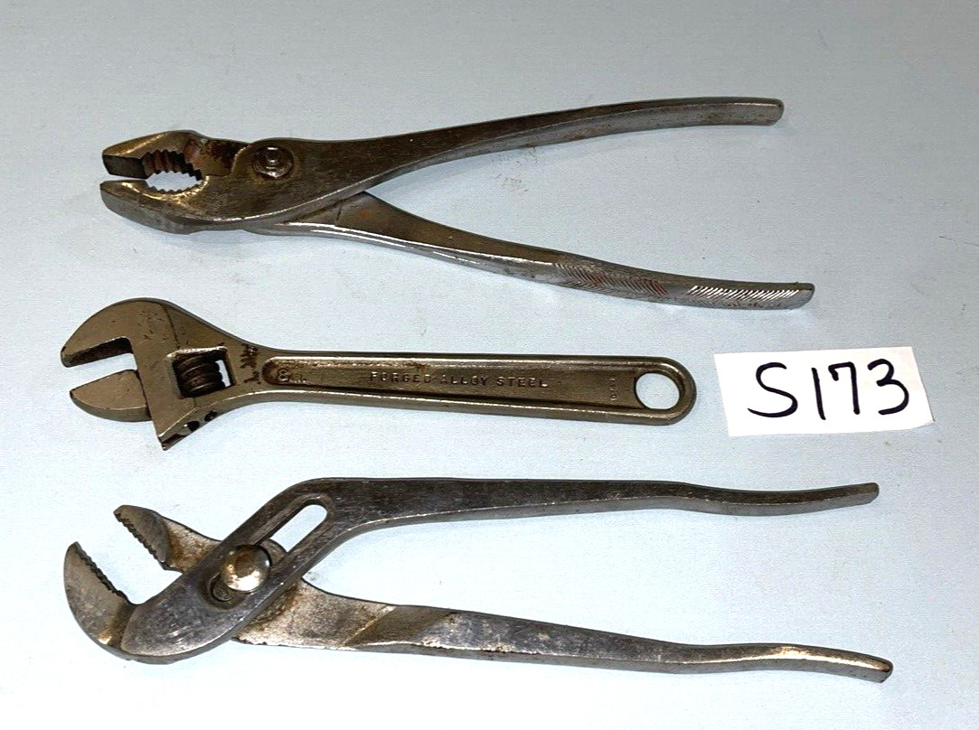 PROTO TOOLS 3 PIECE ALLIGATOR, SLIP JOINT PLIERS & CRESCENT STYLE WRENCH