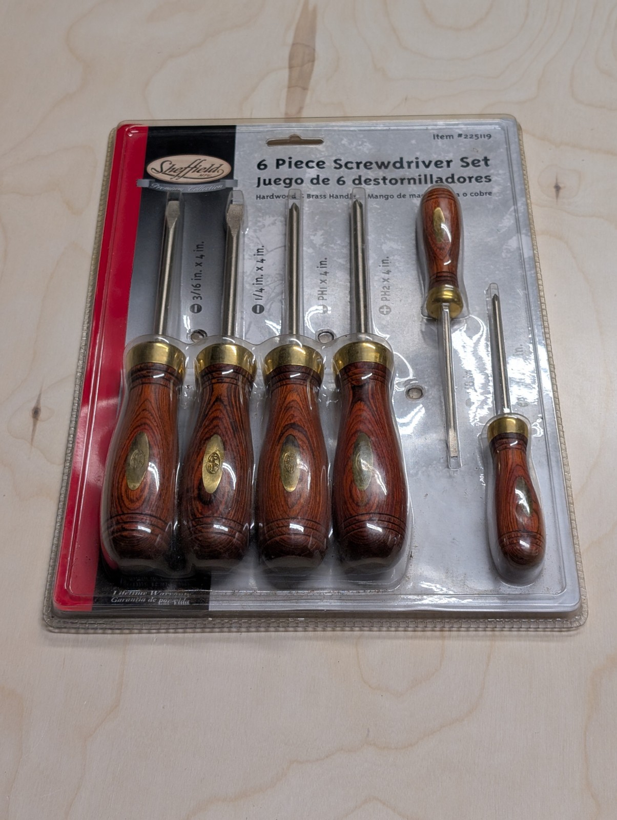 Sheffield Premium Screw Driver 6 Piece Set Real Wood Handles