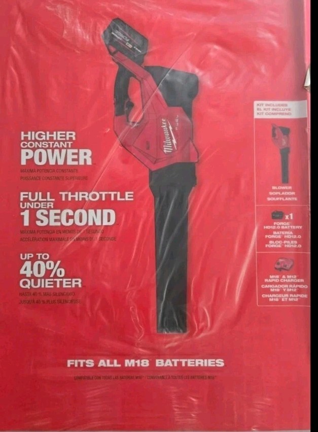 Milwaukee  Leaf Blower Kit w/12.0 Ah FORGE Battery & Rapid ChargerM18 Fuel