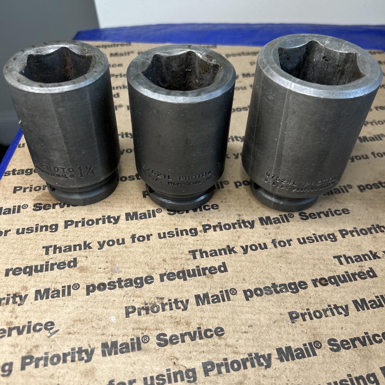 Proto 07524L 07521L 07520L 3/4″ Dr 1-1/2″ 1-5/16” 1-1/4” 6pt Deep Impact Sockets