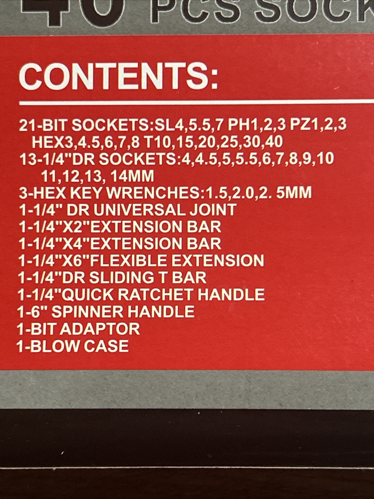 NEW 46 Pc Socket Set 1/4” Drive