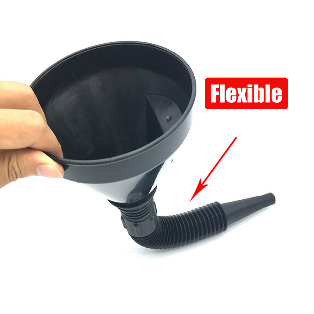 Car Motorcycle Flexible Spout Filter Gas Oil Water Fuel Funnel With Mesh Screen