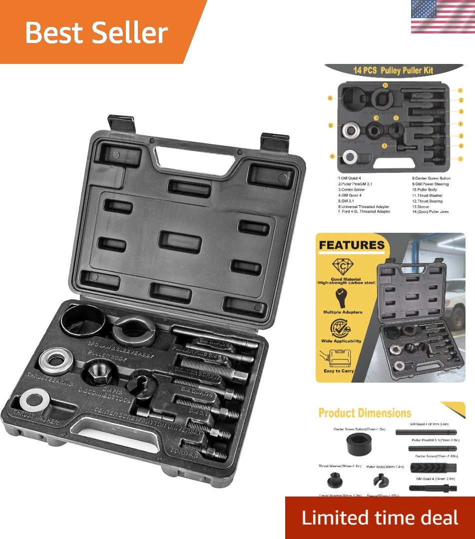 Powerbuilt Power Steering and Alternator Pulley Remove and Install Tool Set,
