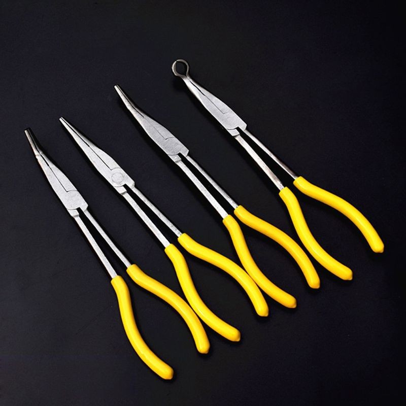 Pliers Plug Cable Puller Long Needle Nose Plier Wire Cutter Hose Clamp Hand Tool