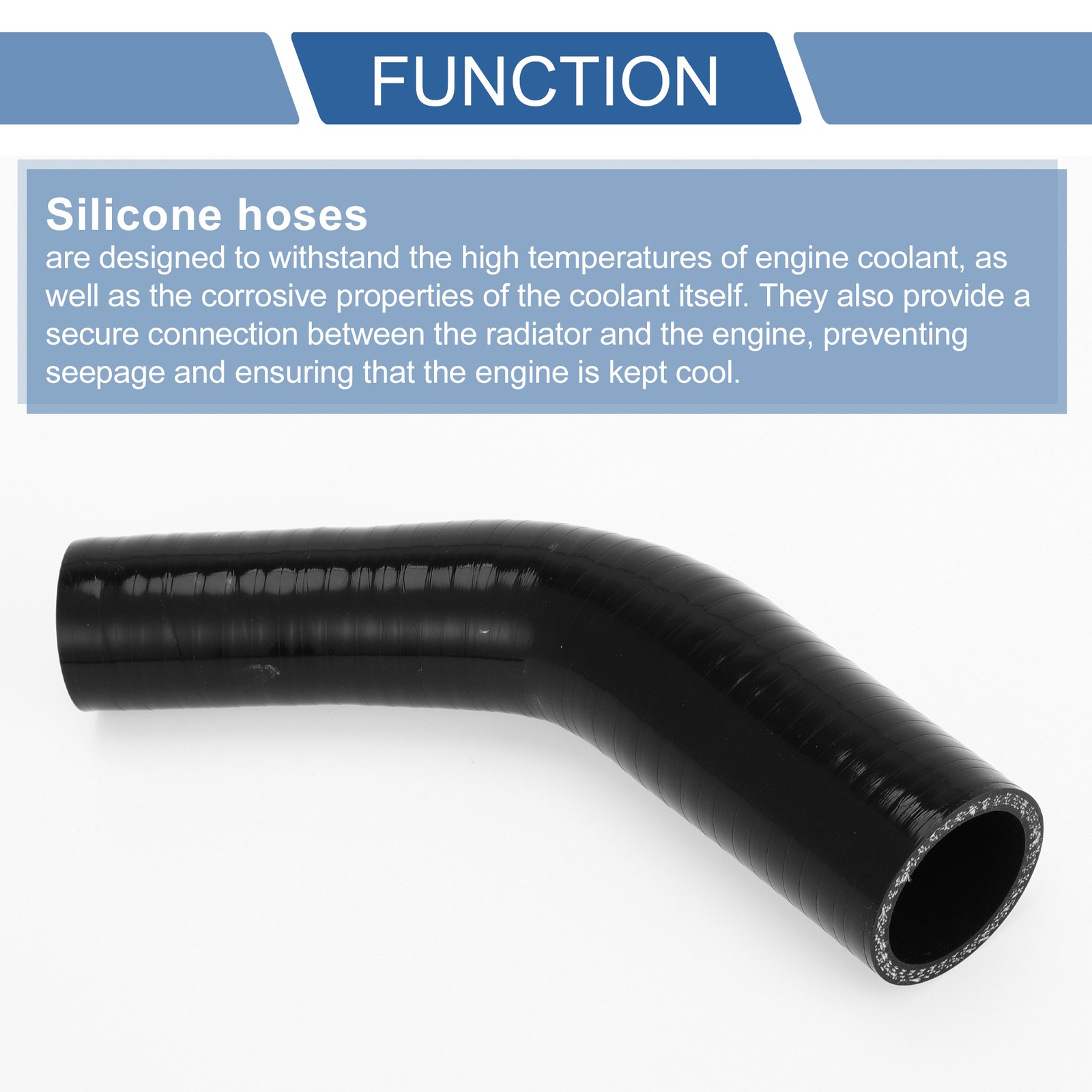 1pc 25-35mm ID 102mm 4.02″ Long 45° Car Silicone Hose Black
