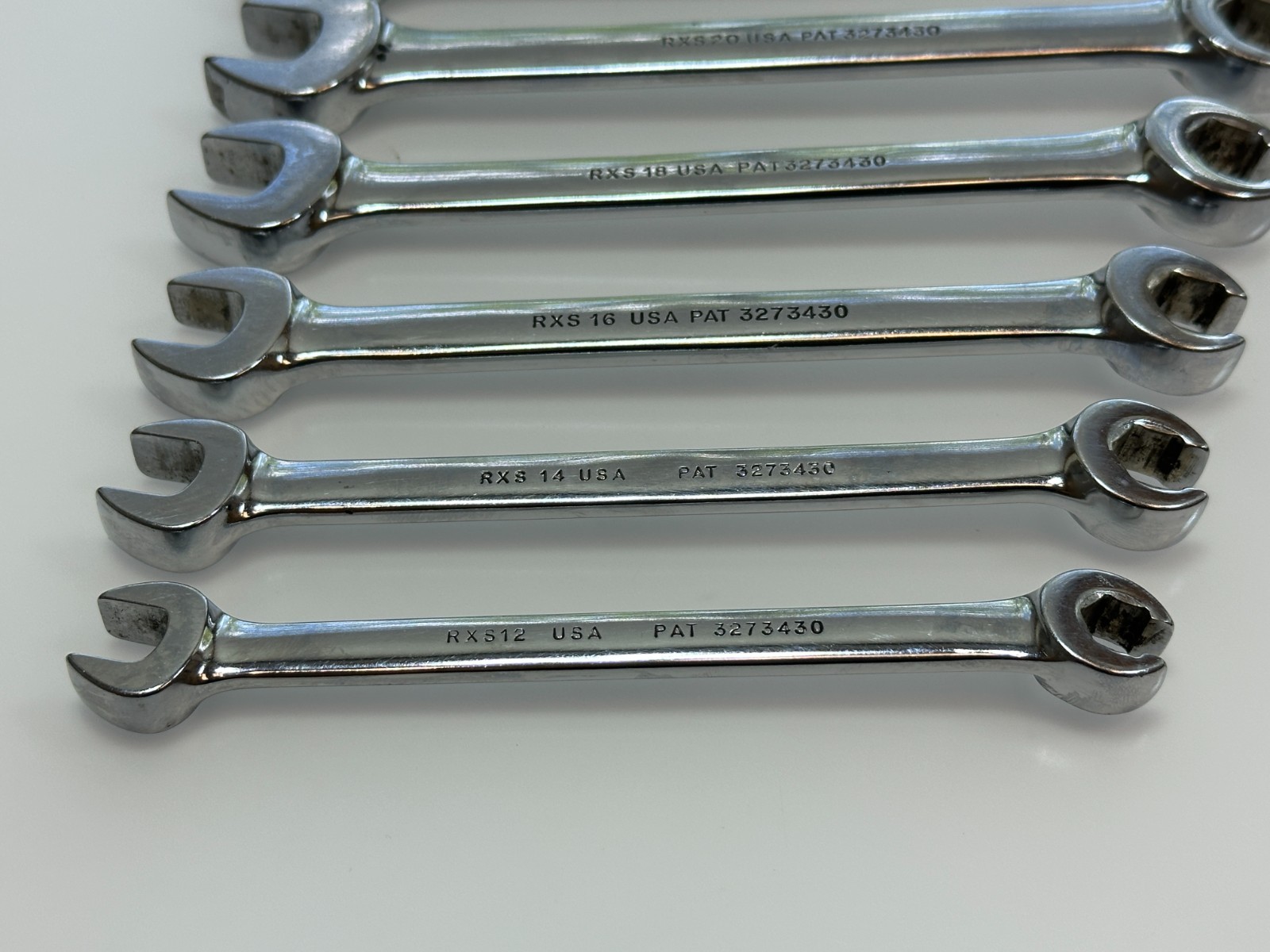 Snap-on Tools USA 6pc SAE 3/8-11/16” Open-End/Flare Nut Wrench Set, C50B RXS605